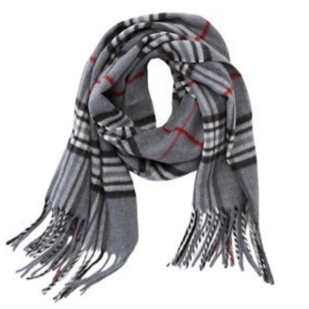Cashmere Plaid Fringe Scarf